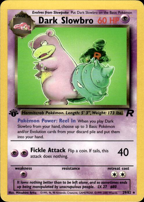 Pokemon Dark Slowbro 29/82 Team Rocket Rare 1st Edition Near Mint