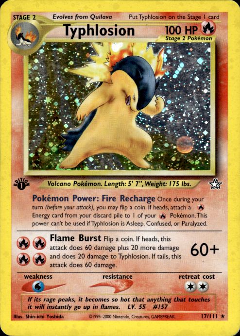 Pokemon Typhlosion 17/111 Neo Genesis Holo Rare 1st Edition Heavily Played Pokemon Typhlosion 17/111 Neo Genesis Holo Rare 1st Edition Heavily Played
