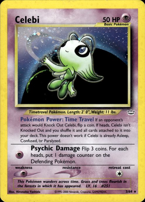 Pokemon Celebi 3/64 Neo Revelation Holo Rare Lightly Played