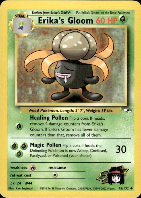 Pokemon Erika's Gloom 45/132 Gym Heroes Uncommon Near Mint
