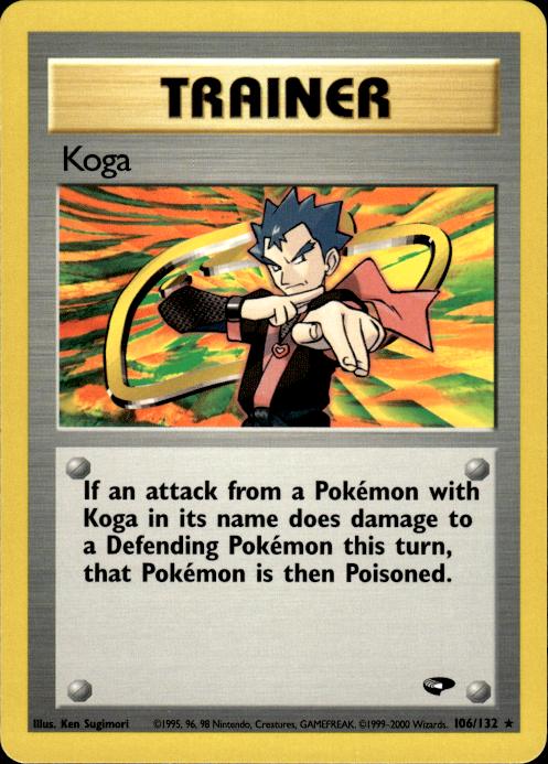 Pokemon Koga 106/132 Gym Challenge Rare Near Mint
