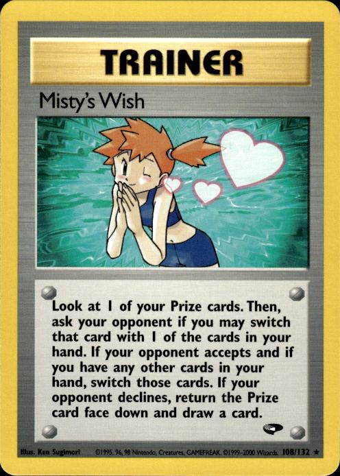 Pokemon Misty's Wish 108/132 Gym Challenge Rare Near Mint