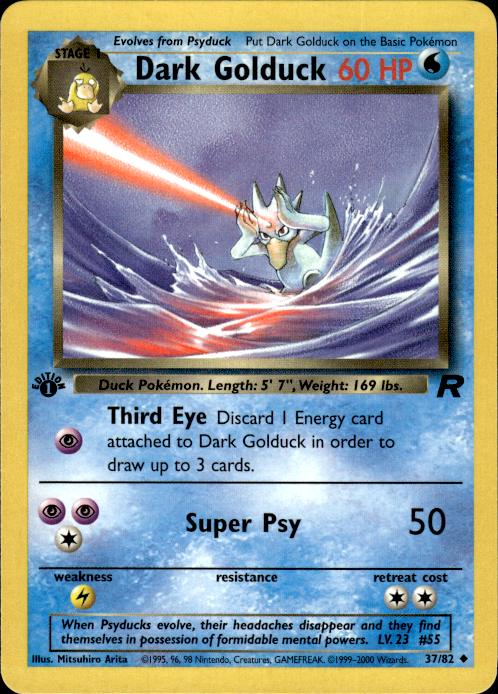 Pokemon Dark Golduck 37/82 Team Rocket Uncommon 1st Edition Near Mint