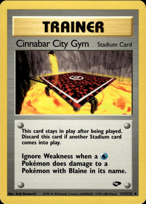 Pokemon Cinnabar City Gym 113/132 Gym Challenge Uncommon Near Mint