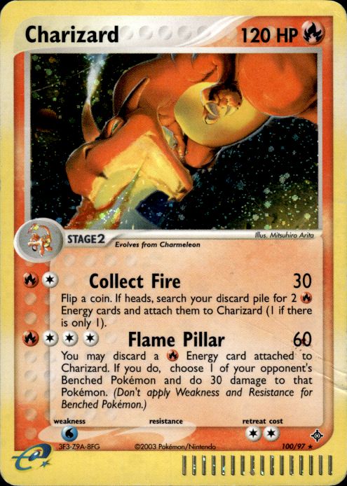 Charizard 100/97 Secret Rare Dragon Pokemon Heavily Played - Creased