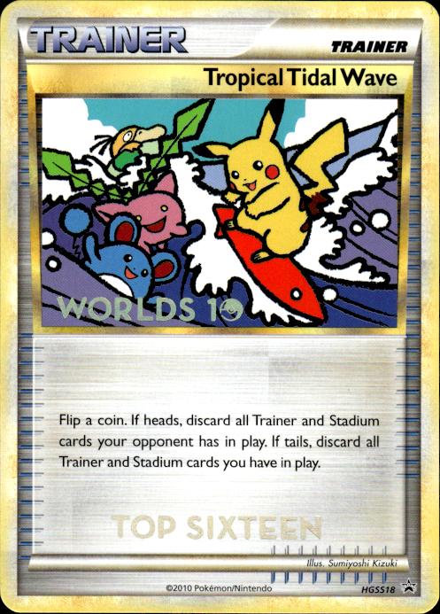 Pokemon 2010 ENGLISH TOP 16 STAMP Tropical Tidal Wave 036 Promo Lightly  Played