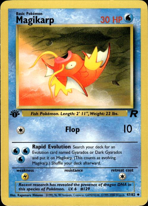 Pokemon Magikarp 47/82 Team Rocket Uncommon 1st Edition Near Mint