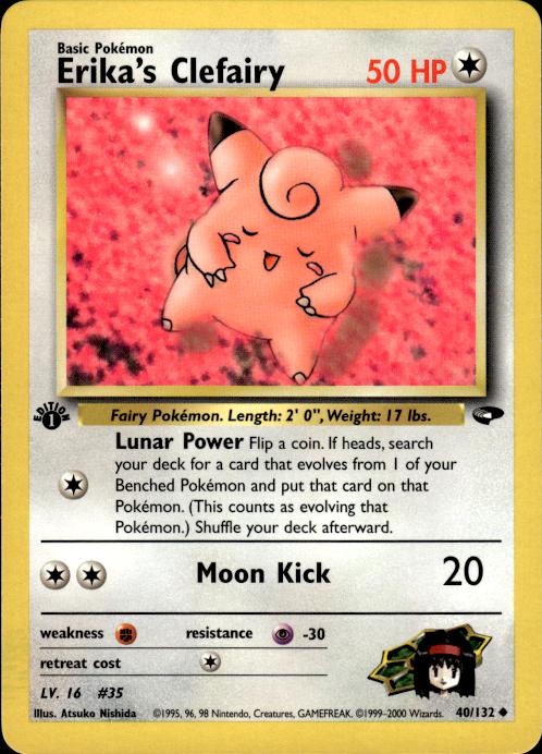 Pokemon Erika's Clefairy 40/132 Gym Challenge Uncommon 1st Edition Near Mint