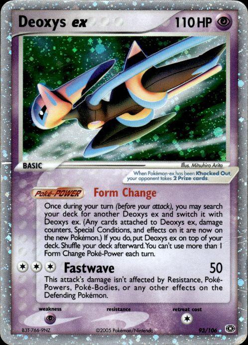 Deoxys ex 93/106 EX Emerald Pokemon Heavily Played - Creased