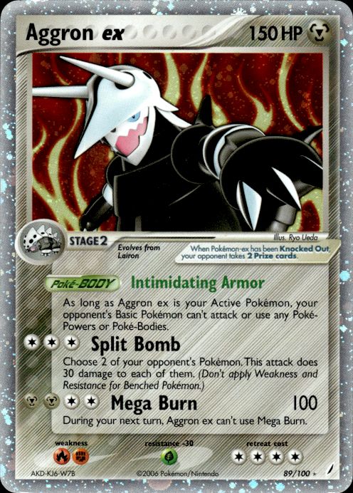 Aggron ex 89/100 Holo Rare EX Crystal Guardians Pokemon Moderately Played