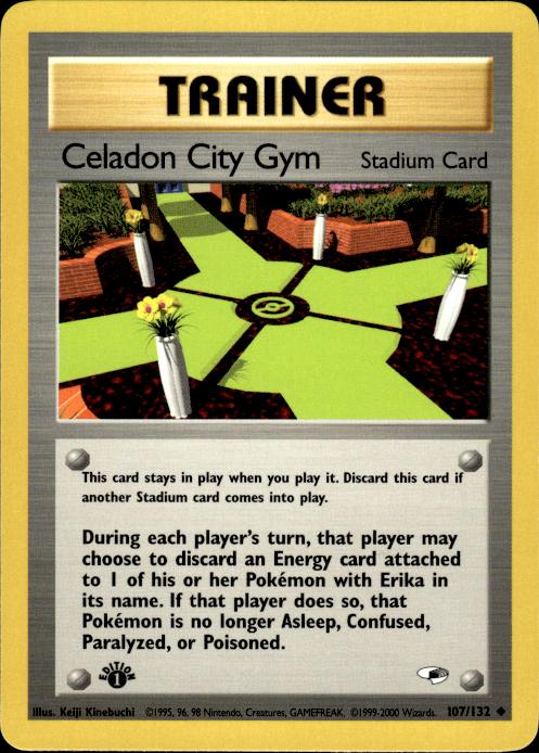 Pokemon Celadon City Gym 107/132 Gym Heroes Uncommon 1st Edition Near Mint