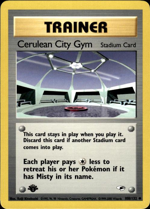 Pokemon Cerulean City Gym 108/132 Gym Heroes Uncommon 1st Edition Near Mint