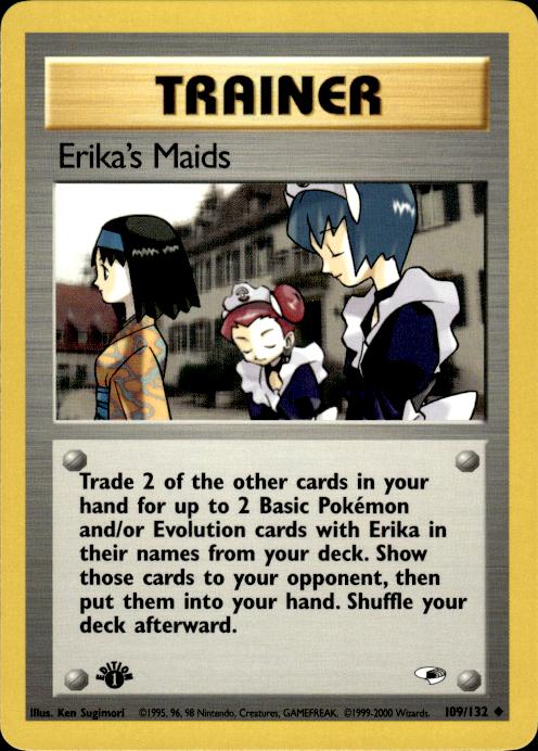 Pokemon Erika's Maids 109/132 Gym Heroes Uncommon 1st Edition Near Mint