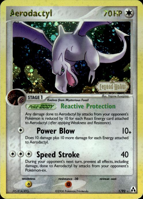 Aerodactyl 1/92 Rare Legend Maker Pokemon Reverse Holo Lightly Played