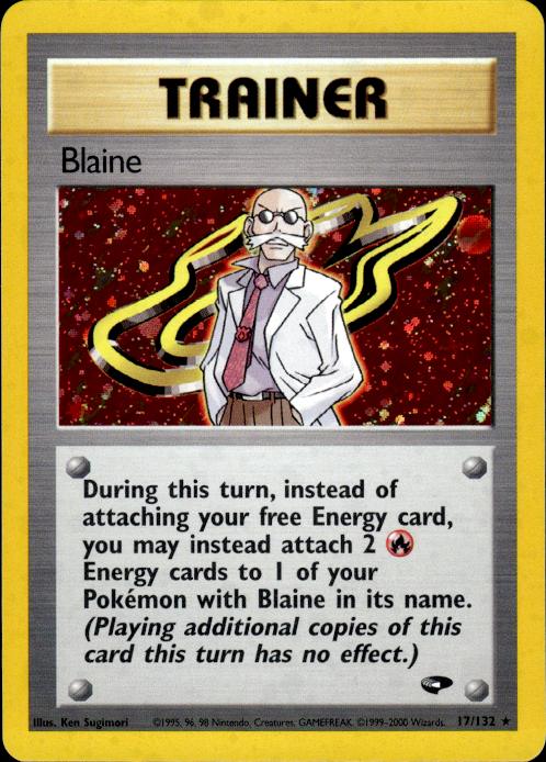 Pokemon Blaine 17/132 Gym Challenge Holo Rare Near Mint