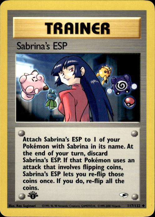 Pokemon Sabrina's ESP 117/132 Gym Heroes Uncommon 1st Edition Near Mint
