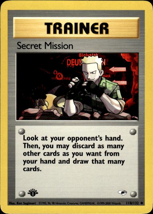 Pokemon Secret Mission 118/132 Gym Heroes Uncommon 1st Edition Near Mint