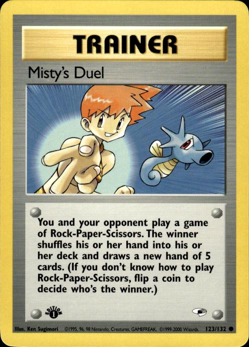 Pokemon Misty's Duel 123/132 Gym Heroes Common 1st Edition Near Mint