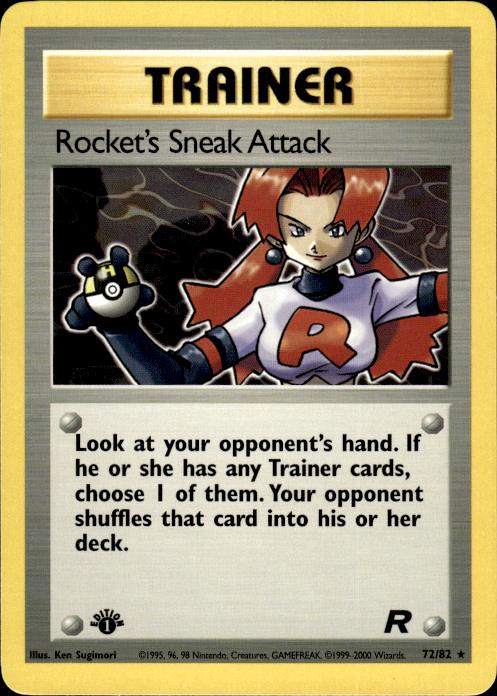 Pokemon Rocket's Sneak Attack 72/82 Team Rocket Rare 1st Edition Near Mint