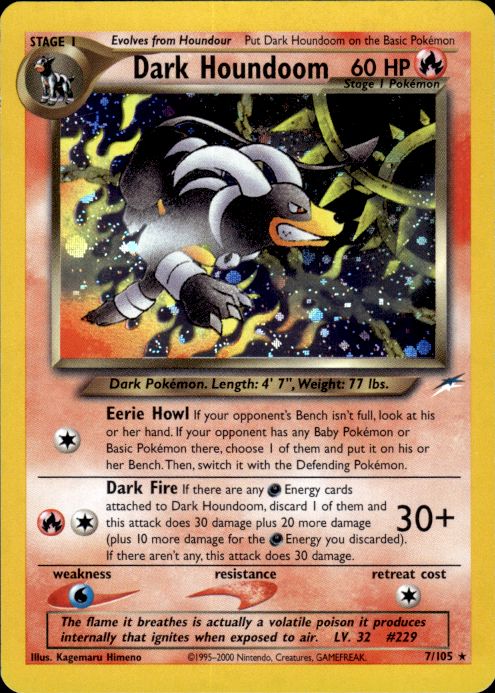 Pokemon Dark Houndoom 7/105 Neo Destiny Holo Rare Lightly Played