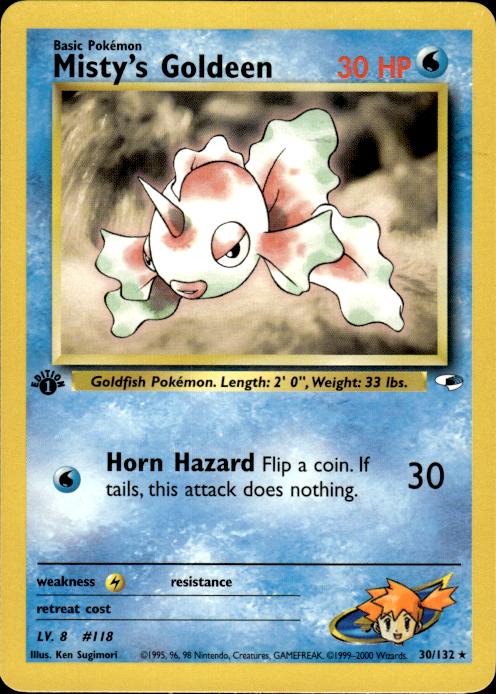 Pokemon Misty's Goldeen 30/132 Gym Heroes Rare 1st Edition Near Mint