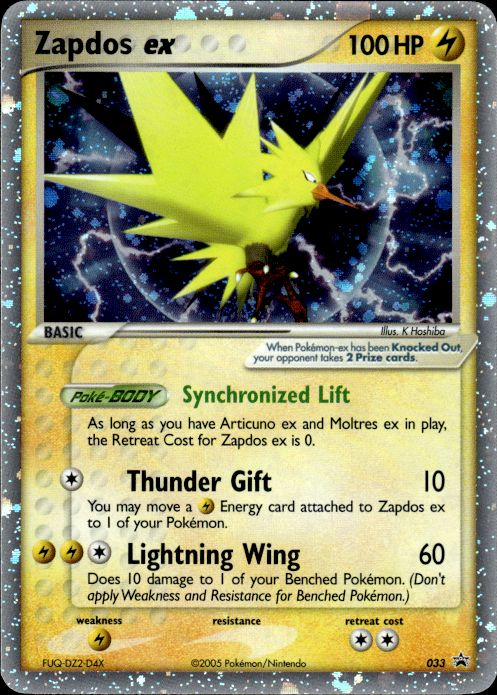 Pokemon Zapdos ex 033 Nintendo Black Star Promos Promo Near Mint