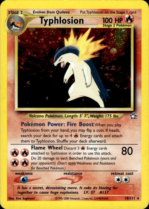 Pokemon Typhlosion 18/111 Neo Genesis Holo Rare Moderately Played