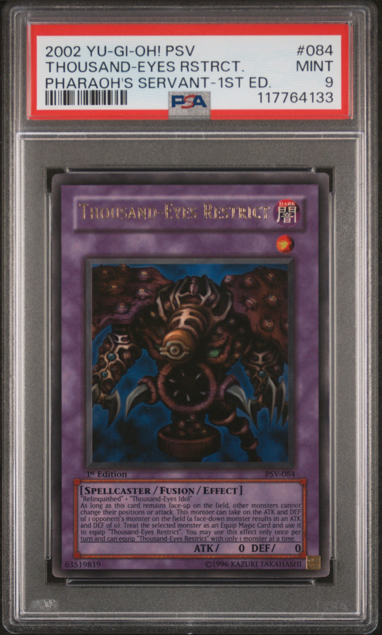 Thousand-Eyes Restrict 084 1st Edition PSV Pharaoh's Servant Yugioh PSA 9