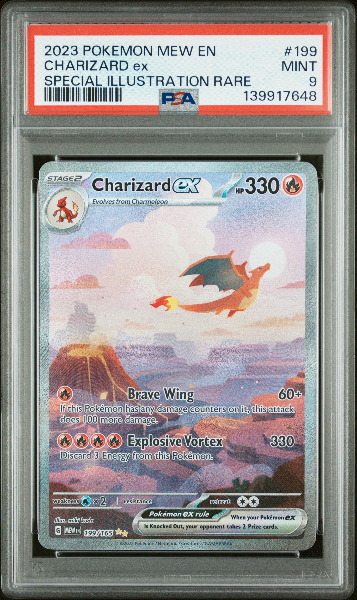 Charizard EX 199/165 Special Illustration Rare 151 Pokemon PSA 9