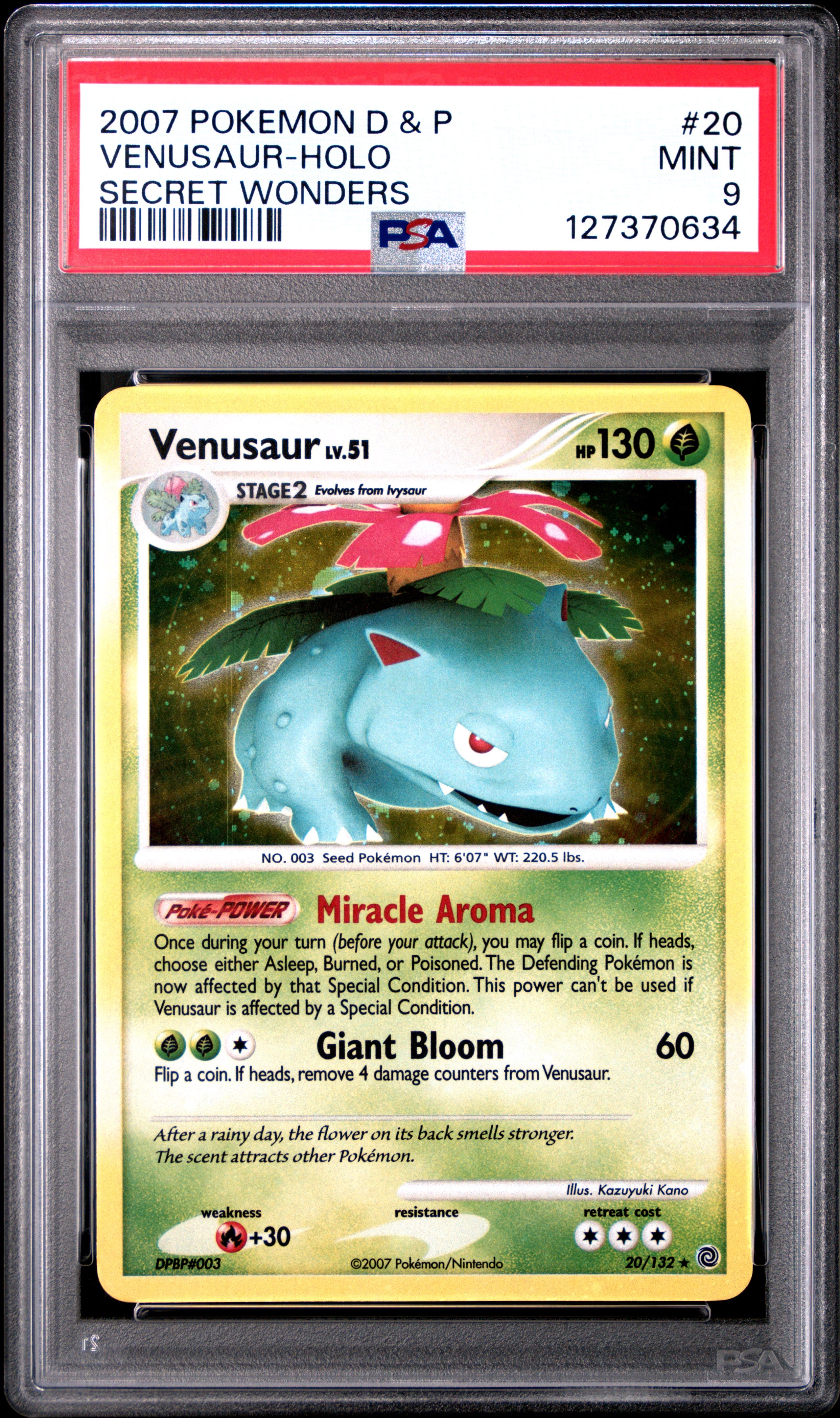 Venusaur Holo 20/132 Secret Wonders Pokemon PSA 9