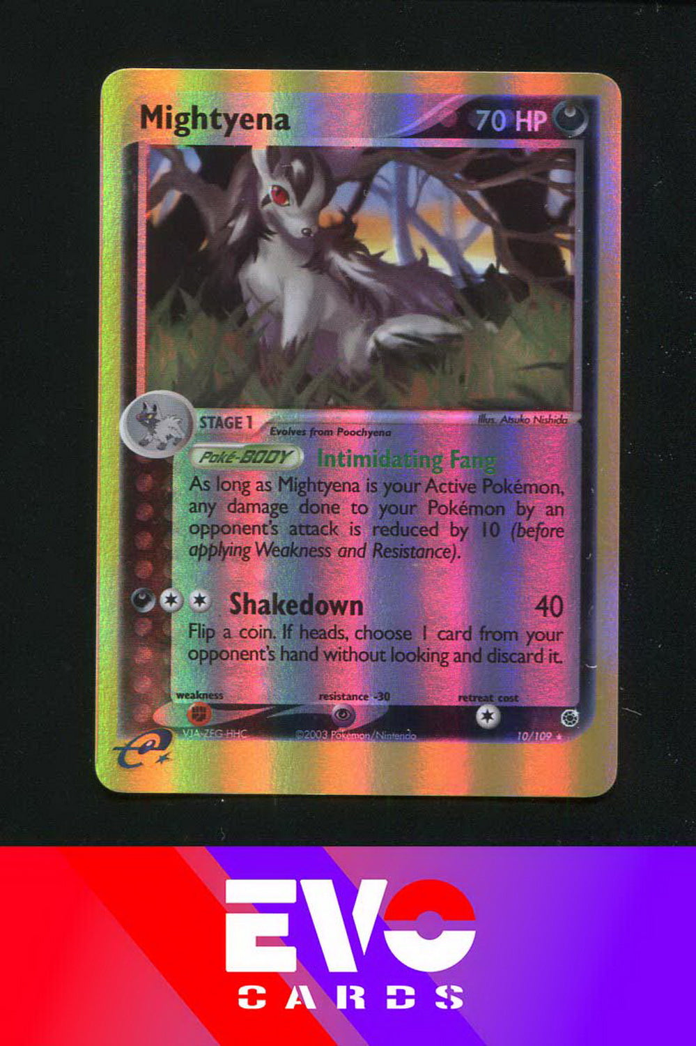 Mightyena 10/109 - ex Ruby & Sapphire - Reverse holo - Excellent