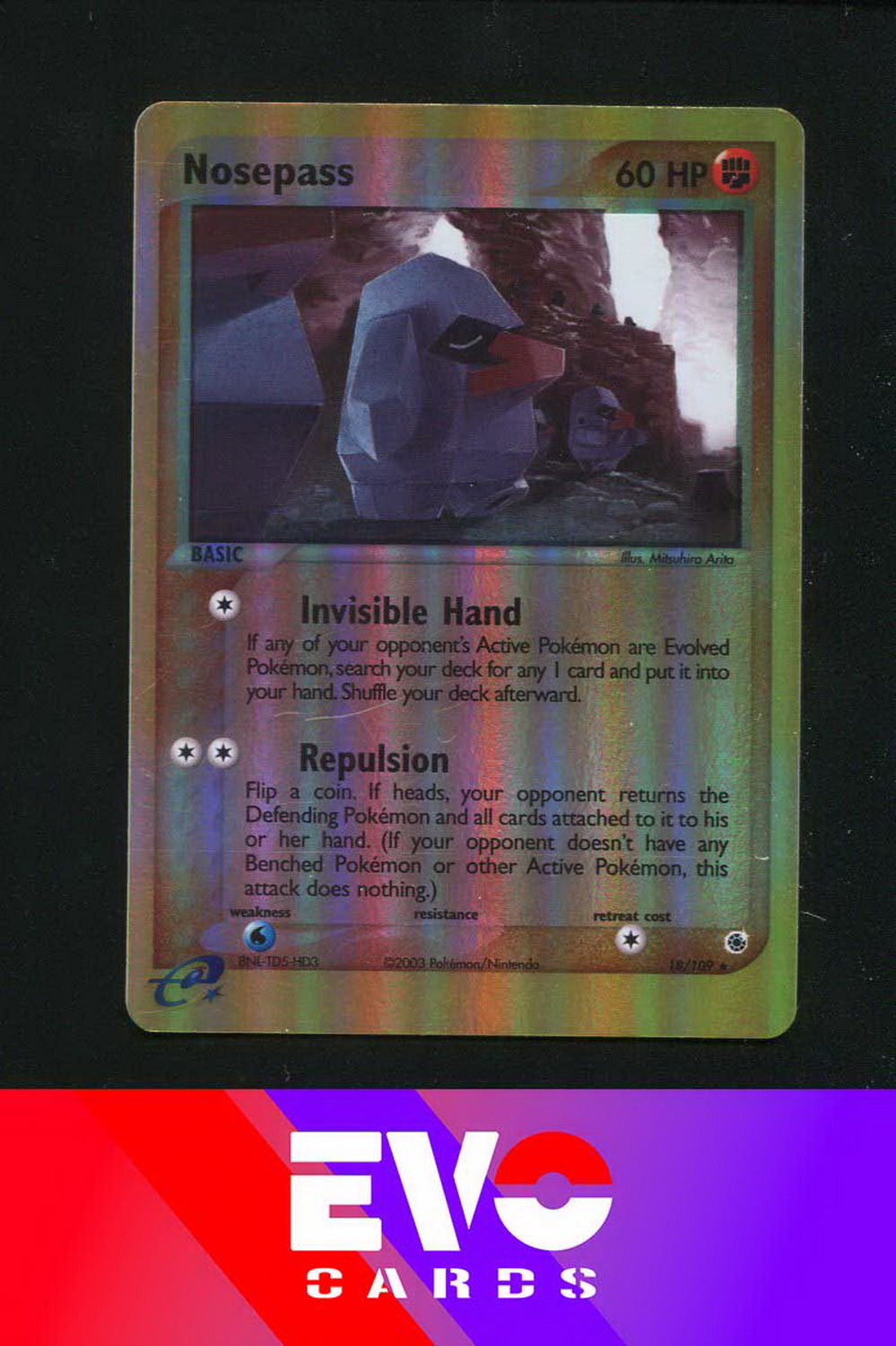 Nosepass 18/109 - ex Ruby & Sapphire - Reverse holo - Excellent