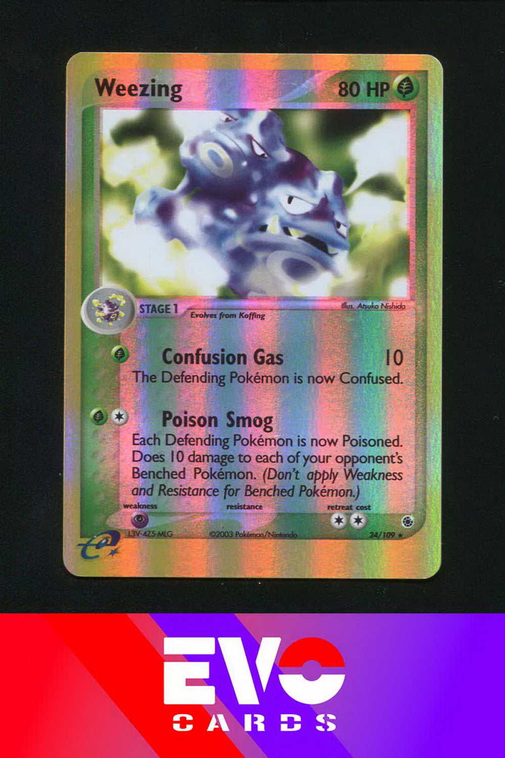 Weezing 24/109 - ex Ruby & Sapphire - Reverse holo - Excellent