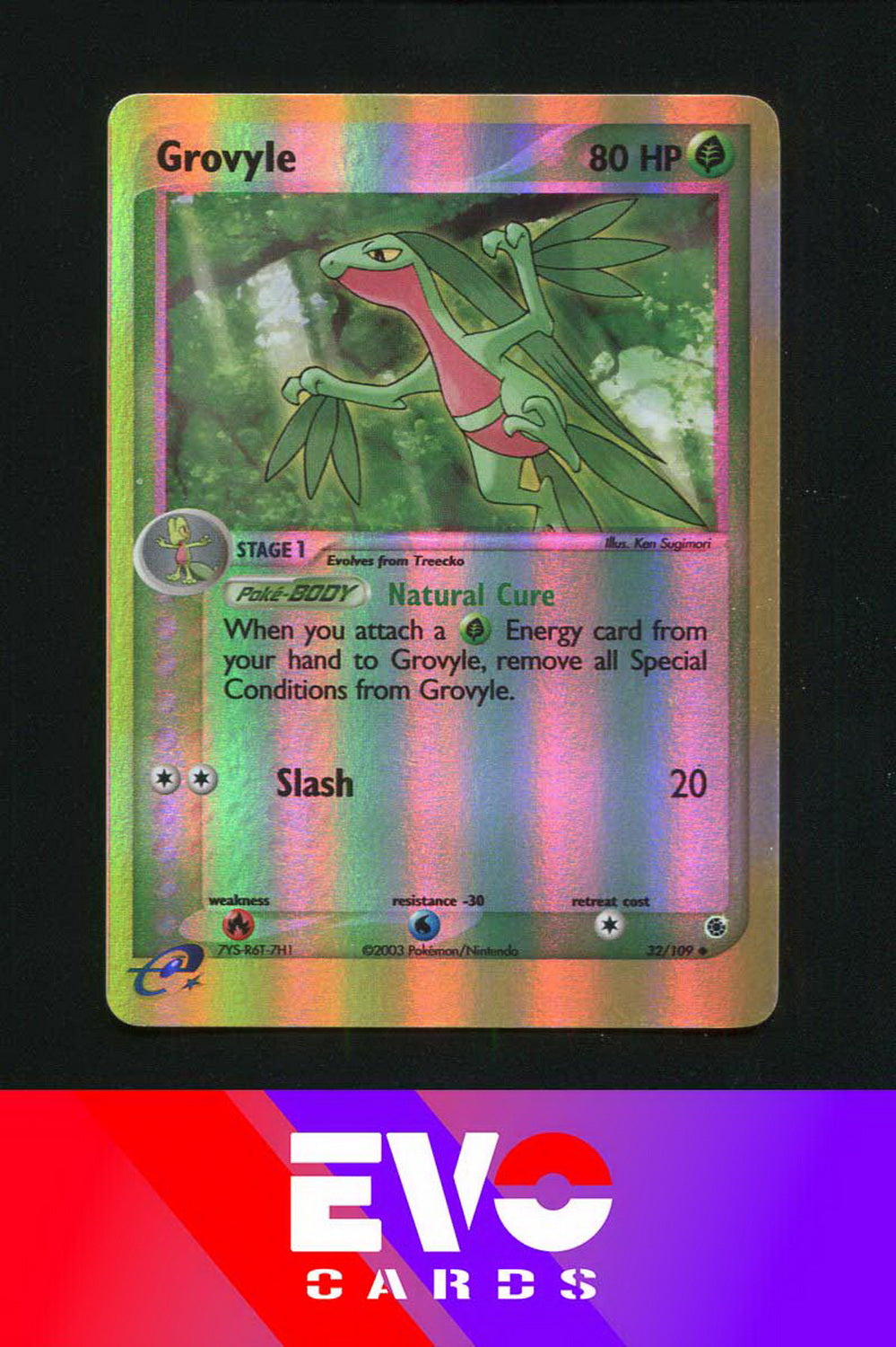 Grovyle 32/109 - ex Ruby & Sapphire - Reverse holo - Excellent