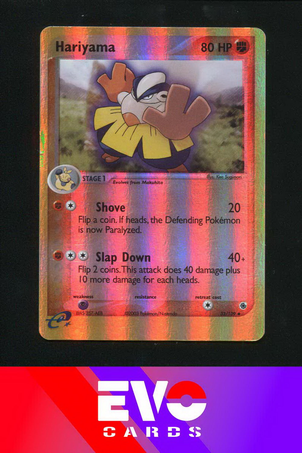 Hariyama 33/109 - ex Ruby & Sapphire - Reverse holo - Excellent