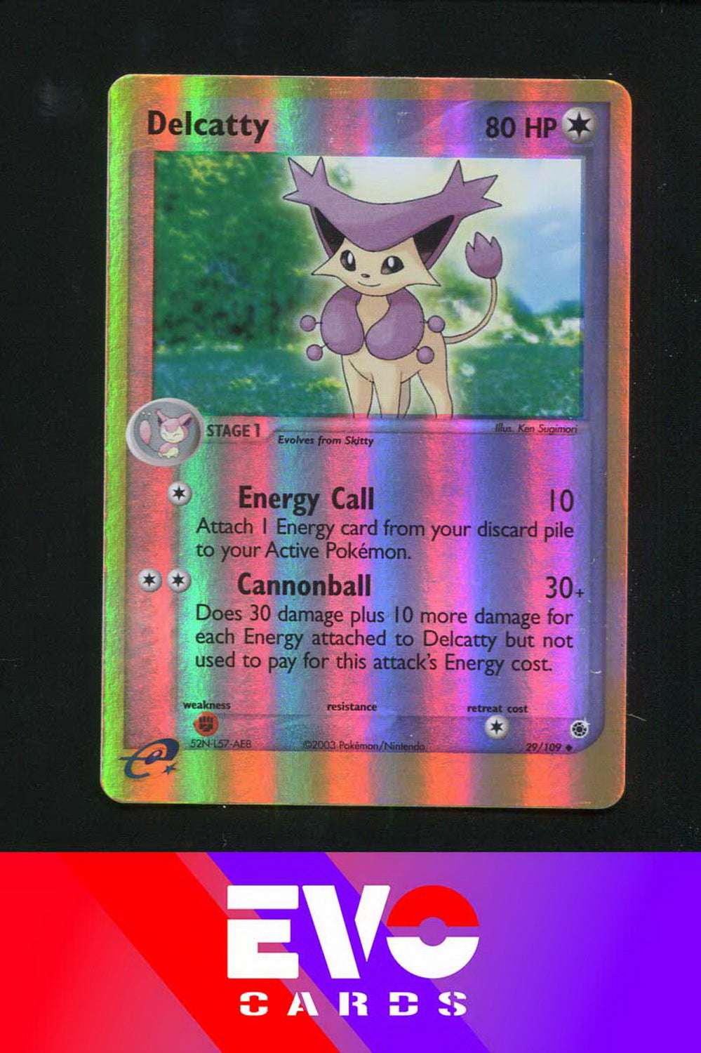 Delcatty 29/109 - ex Ruby & Sapphire - Reverse holo - Near Mint