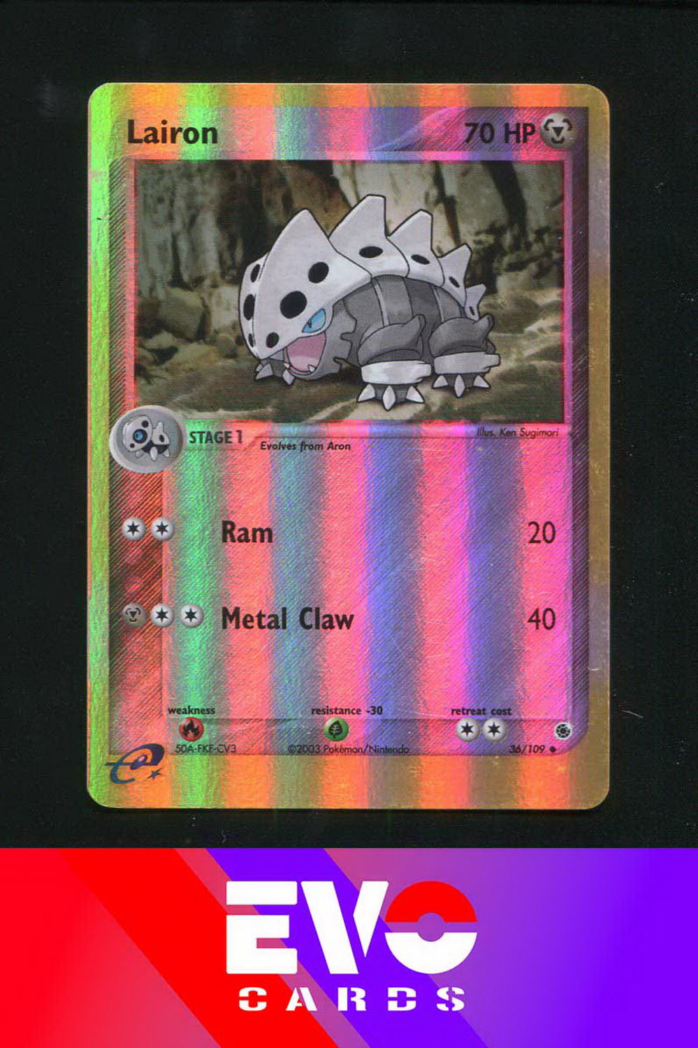 Lairon 36/109 - ex Ruby & Sapphire - Reverse holo - Excellent