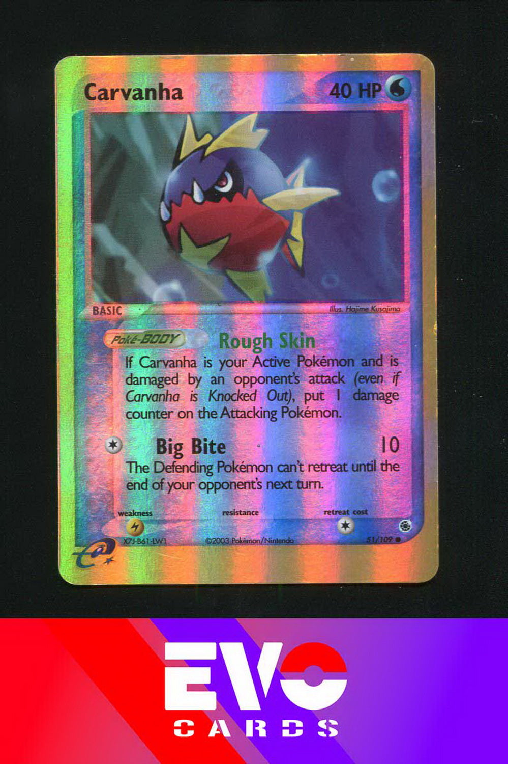 Carvanha 51/109 - ex Ruby & Sapphire - Reverse holo - Excellent