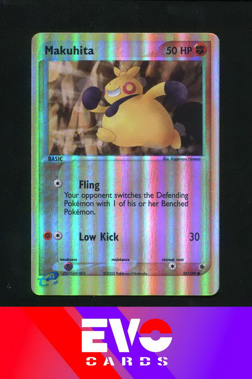 Makuhita 57/109 - ex Ruby & Sapphire - Reverse holo - Excellent