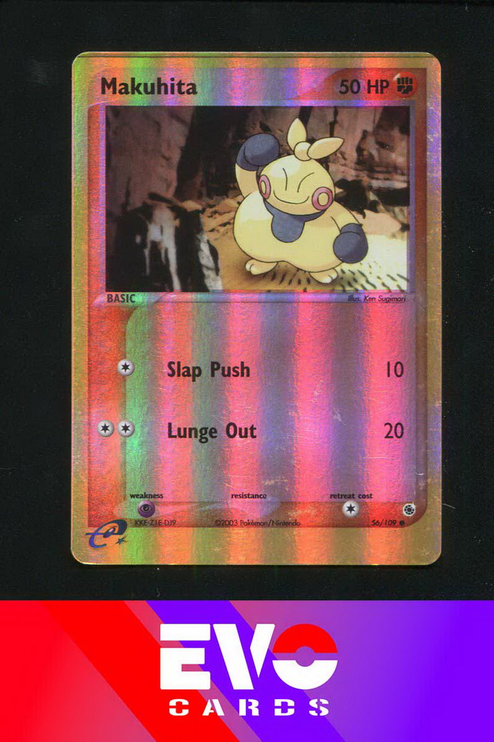 Makuhita 56/109 - ex Ruby & Sapphire - Reverse holo - Excellent