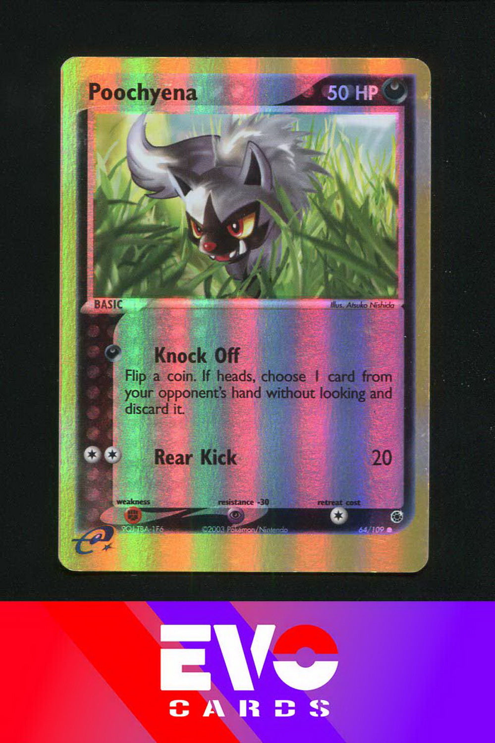 Poochyena 64/109 - ex Ruby & Sapphire - Reverse holo - Excellent