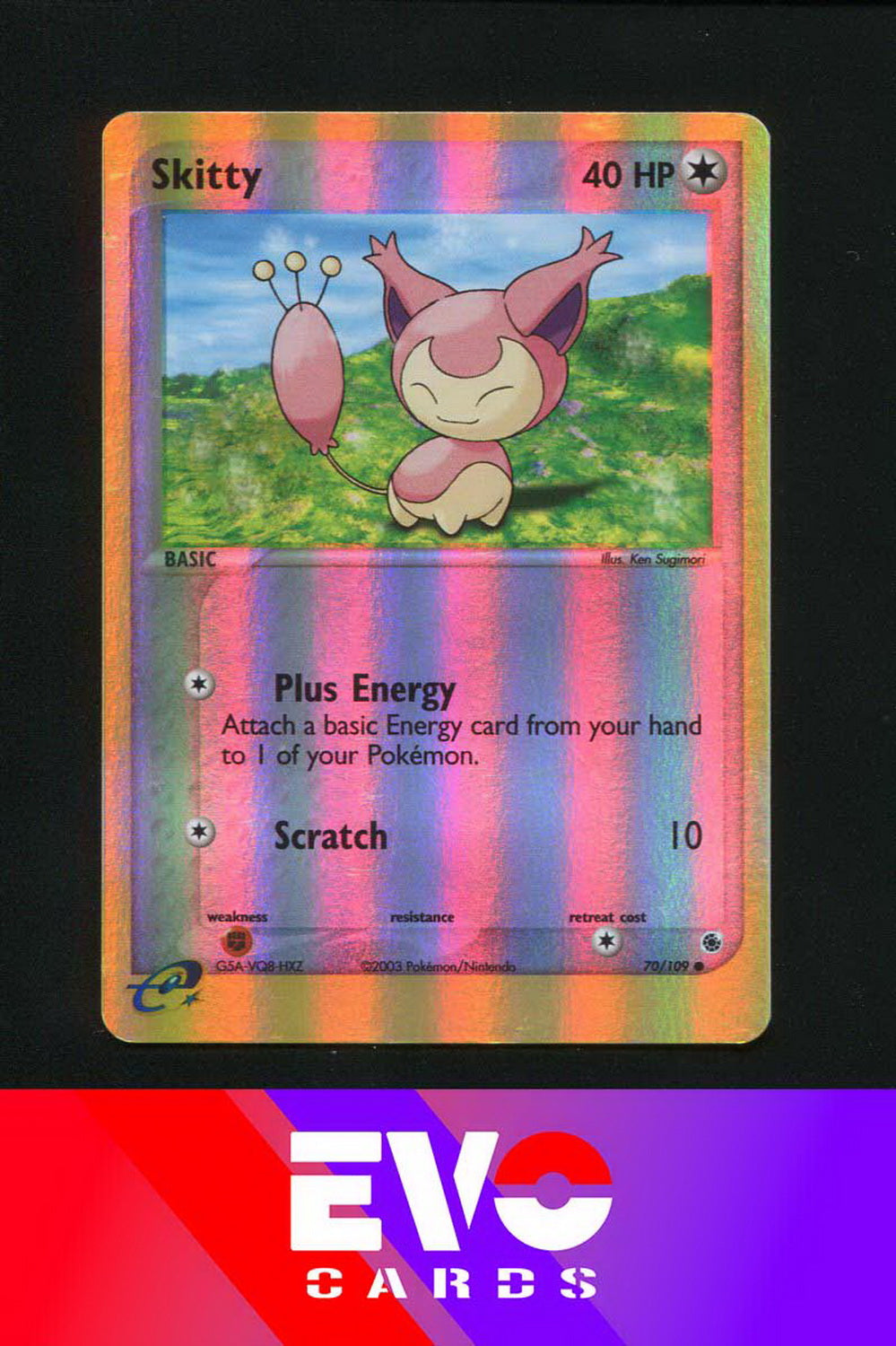 Skitty 70/109 - ex Ruby & Sapphire - Reverse holo - Excellent