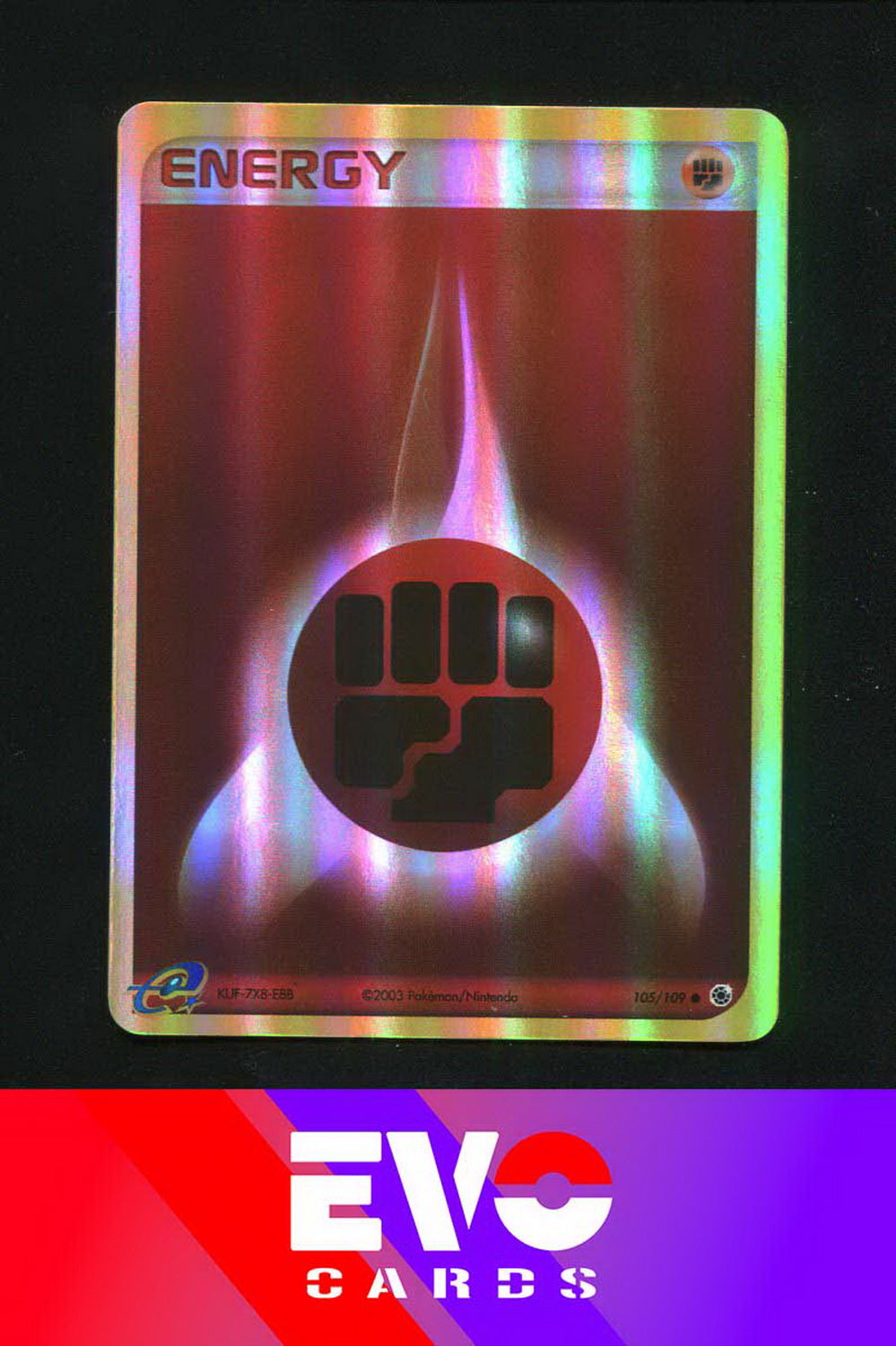 Fighting Energy 105/109 - ex Ruby & Sapphire - Reverse holo - Excellent