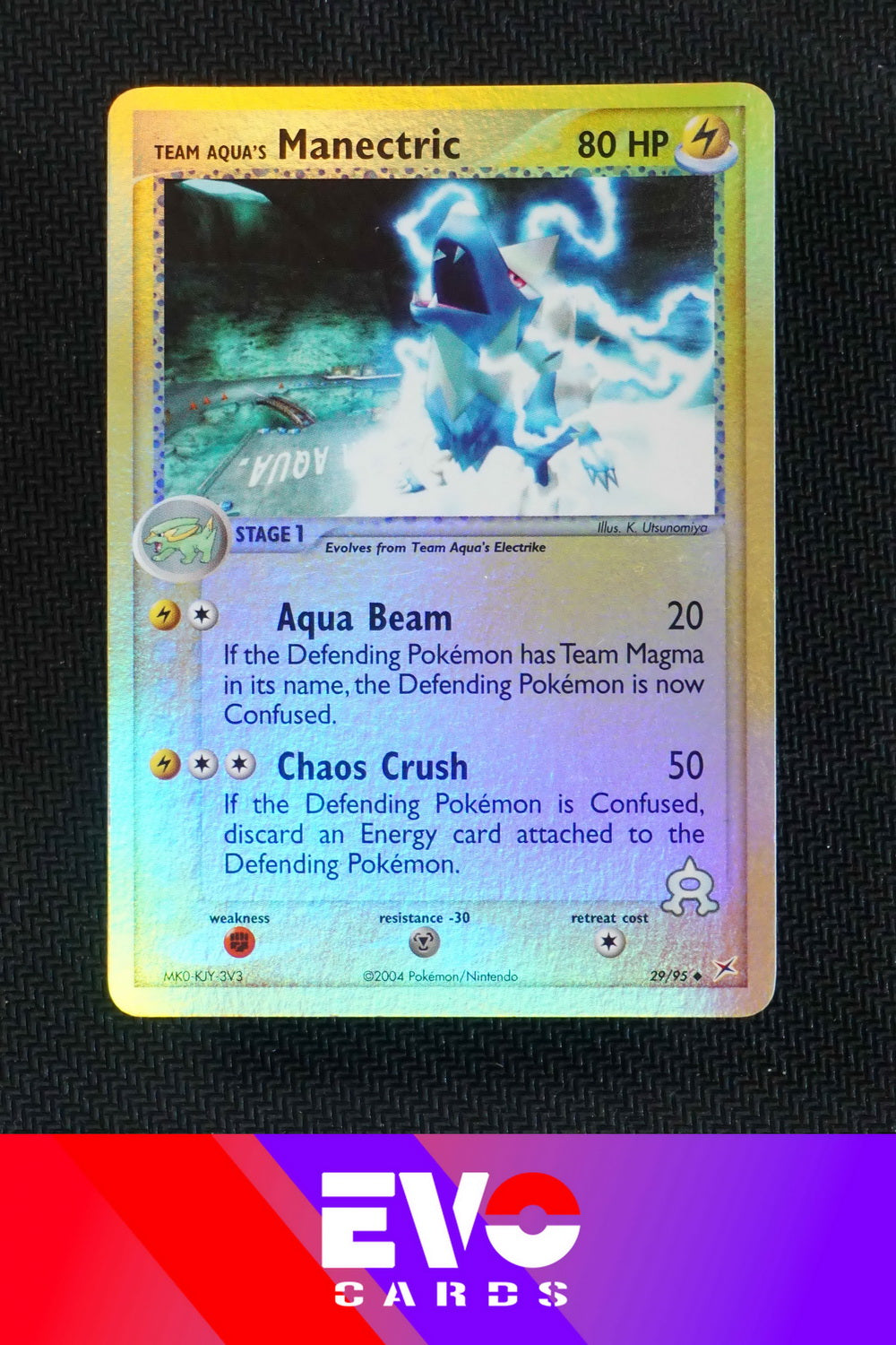 Manectric 29/95 - ex Team Magma vs Team Aqua - Reverse Holo - Near Min Manectric 29/95 - ex Team Magma vs Team Aqua - Reverse Holo - Near Min