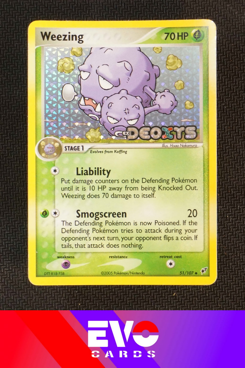 Weezing 51/107 - ex Deoxys - Reverse Holo - Excellent Weezing 51/107 - ex Deoxys - Reverse Holo - Excellent