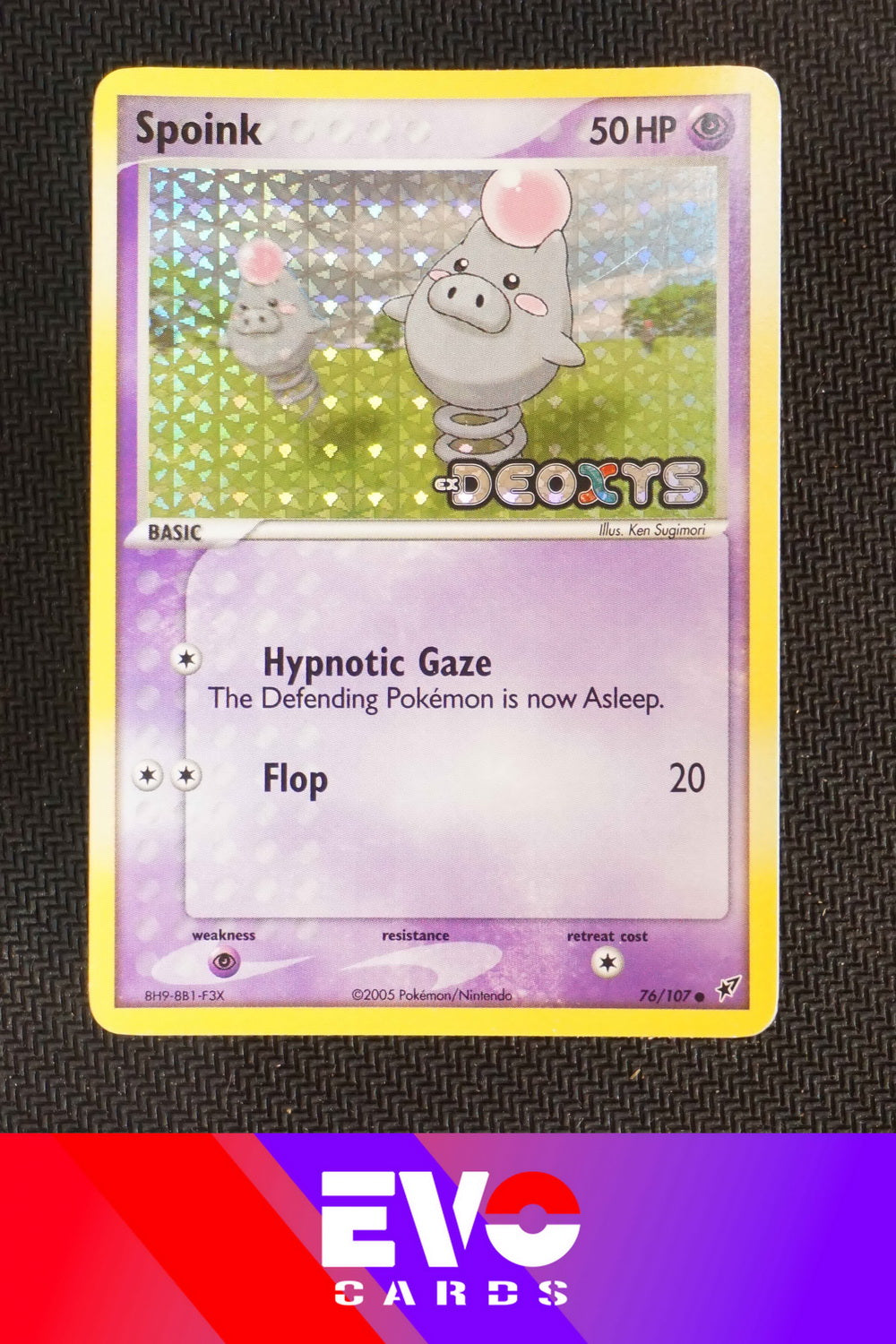 Spoink 76/107 - ex Deoxys - Reverse Holo - Excellent