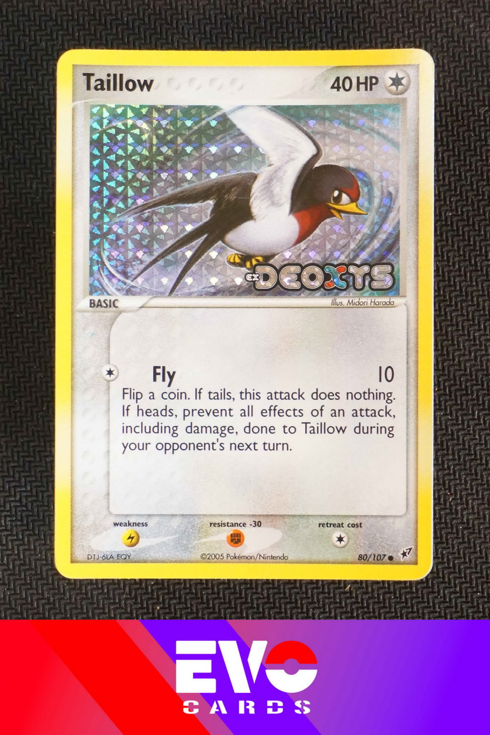 Taillow 80/107 - ex Deoxys - Reverse Holo - Excellent