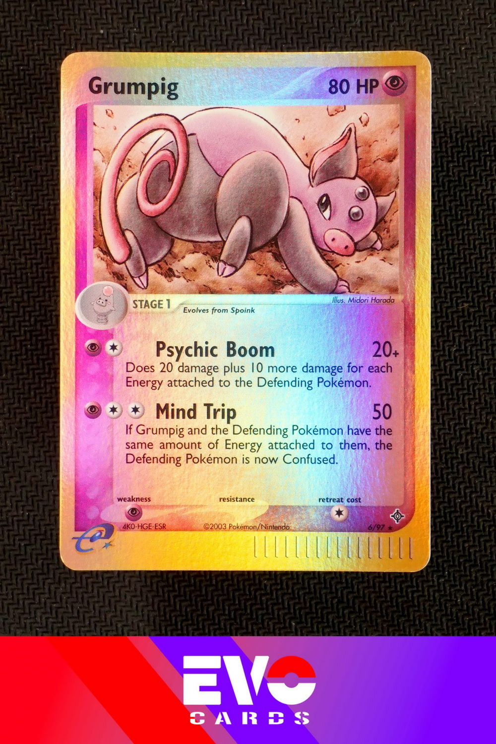 Grumpig 6/97 - ex Dragon - Reverse holo - Excellent