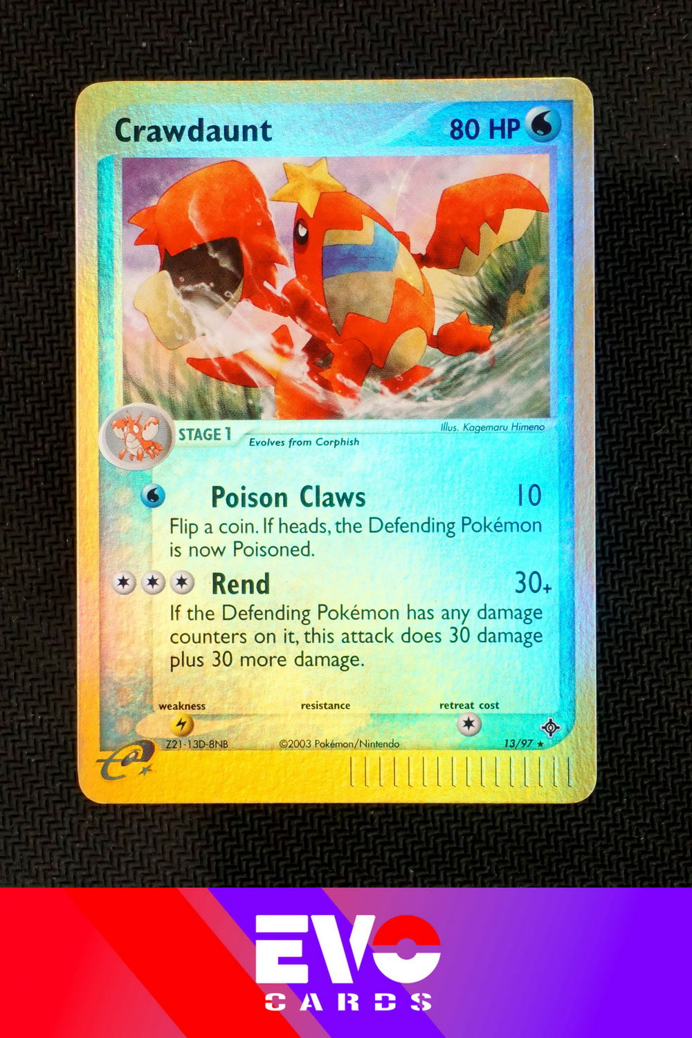 Crawdaunt 13/97 - ex Dragon - Reverse holo - Excellent