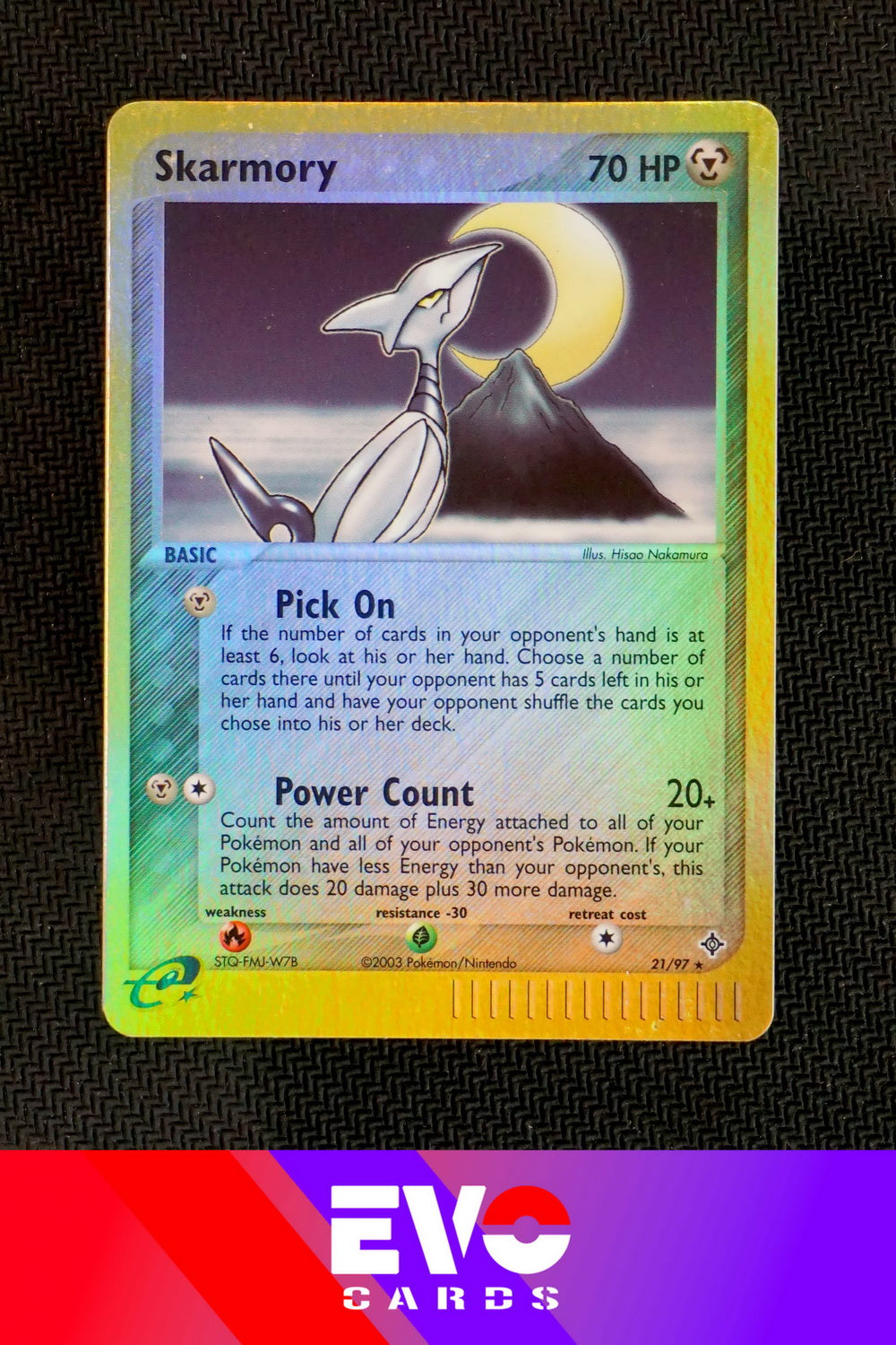 Skarmory 21/97 - ex Dragon - Reverse holo - Excellent